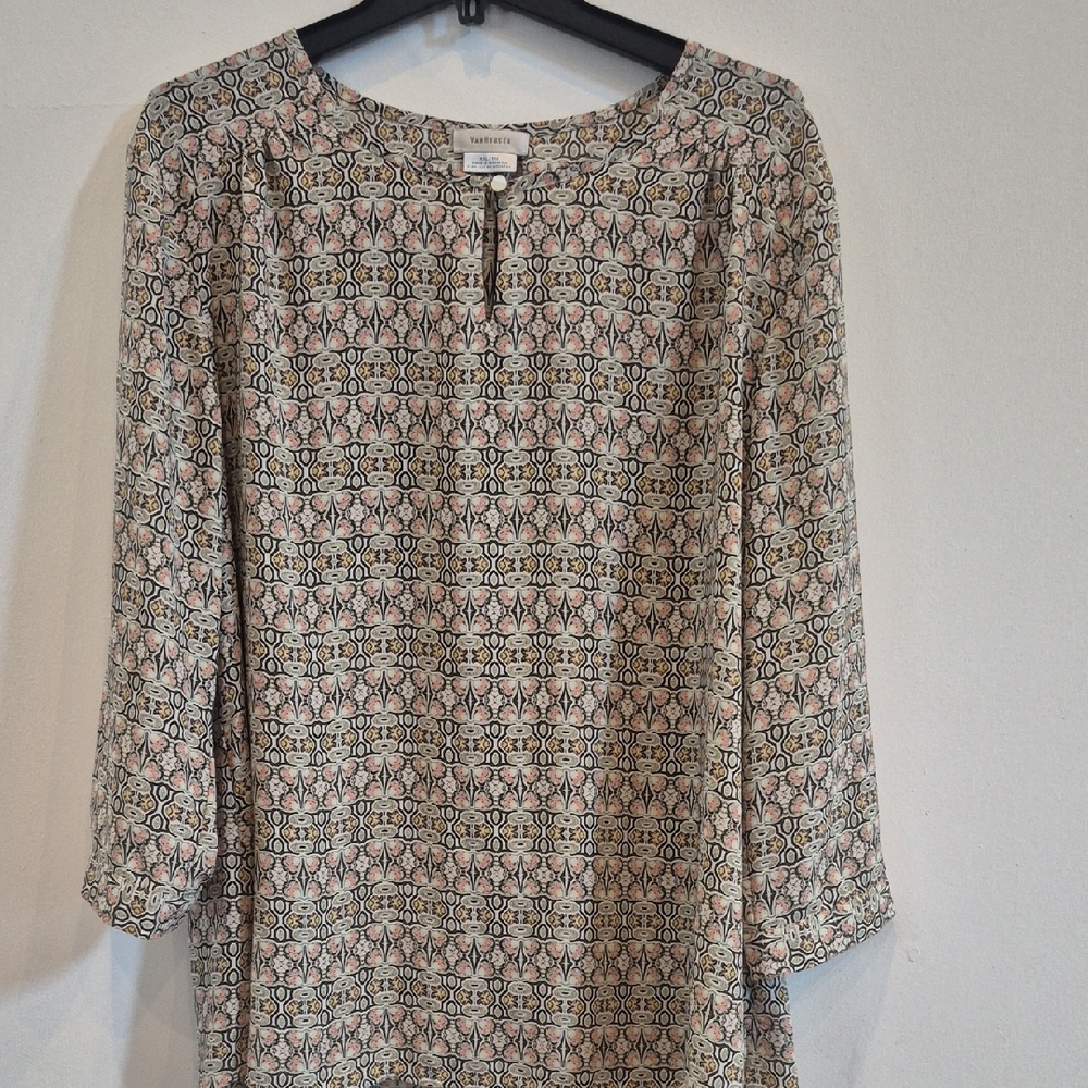Van Heusen Pink and Black Patterned Blouse
